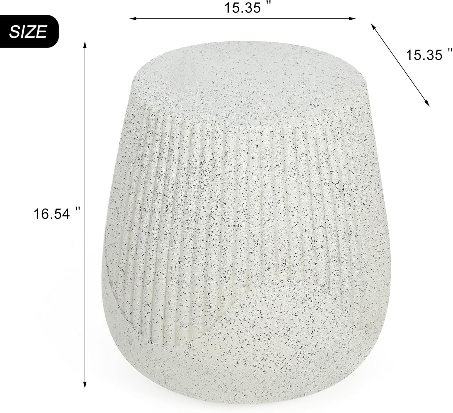 16.54" H Concrete Side Table for Outdoor, Modern Accent End Coffee Table Drink Table Nightstand