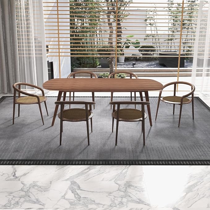 70.9" Oval Wood Dining Table, Mid Century Modern Kitchen Rectangular Wood Table