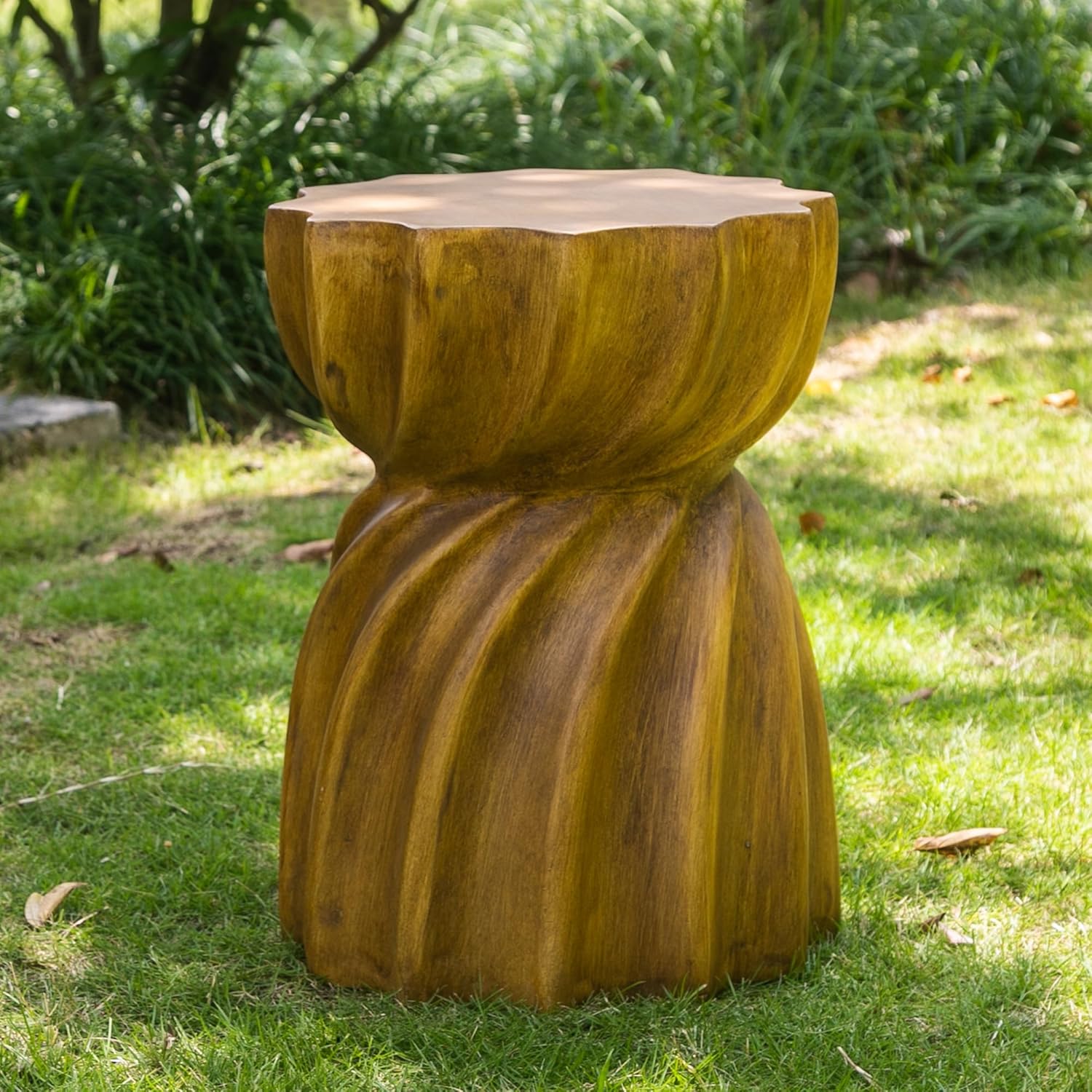 18.9" H Concrete Side Table for Outdoor, Modern Accent End Coffee Table