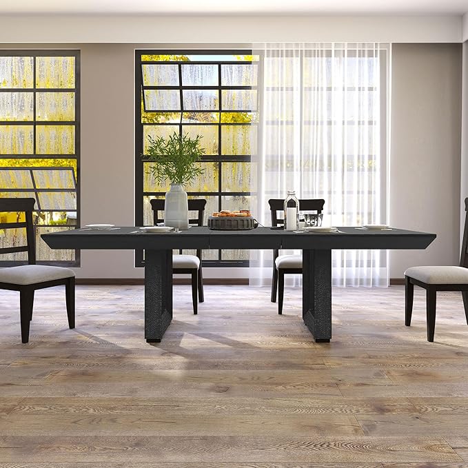 98" Wood Dining Table Extendable Kitchen Table