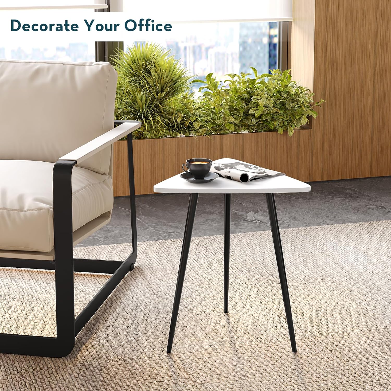 White Side Table Small Triangle End Tables Modern Narrow Sofa Table