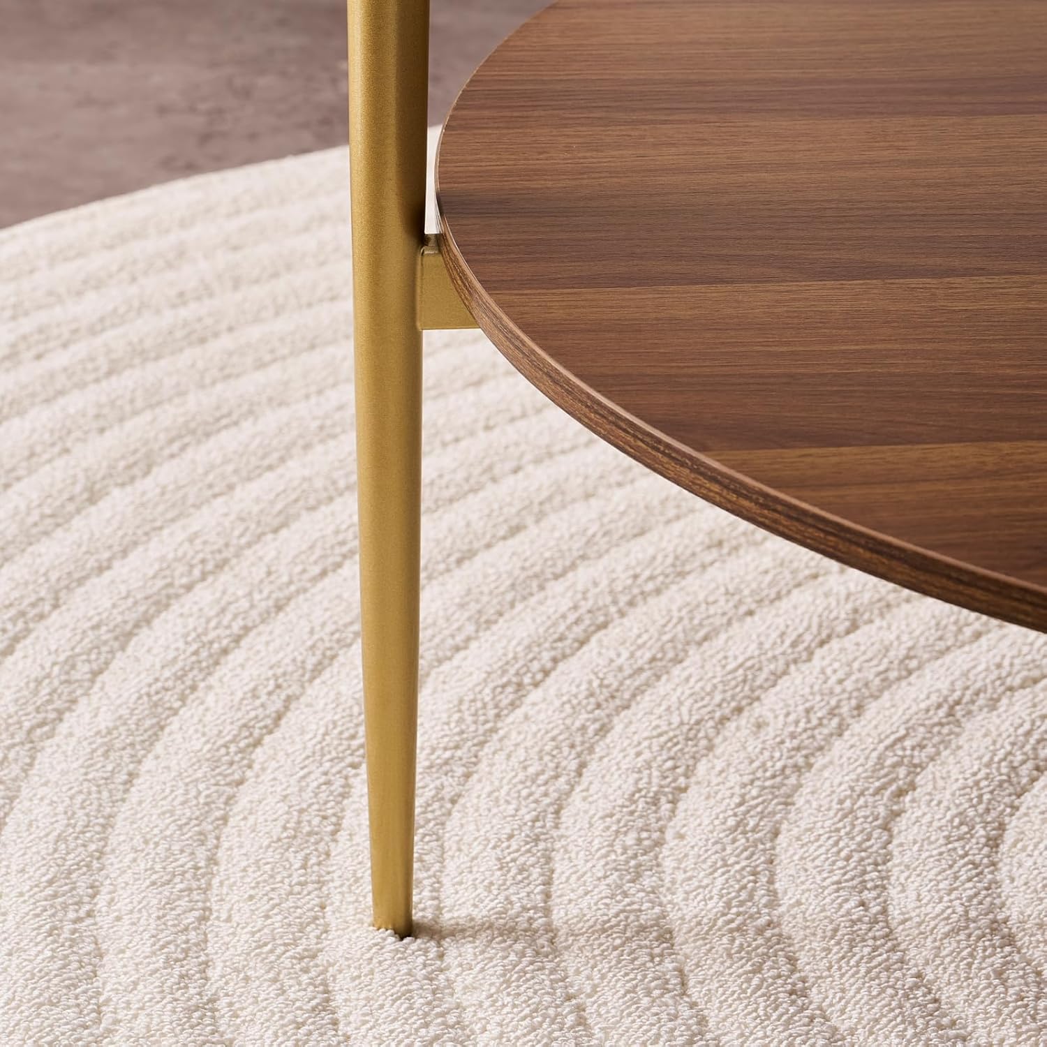 Round Coffee Table, Mid-Century Modern Design, D30“ x H17”, for Living Room