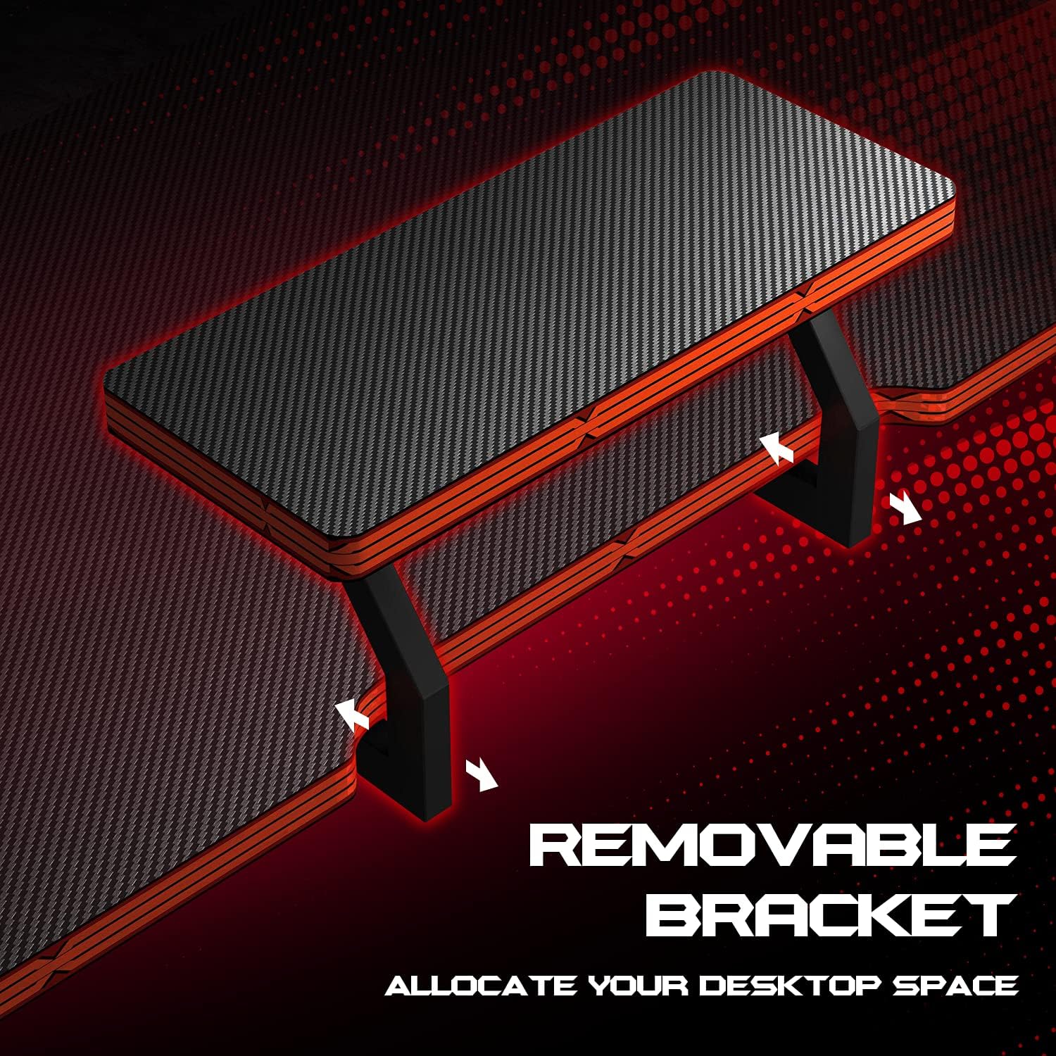 47 inch Gaming Desk PC Computer Table Racing Style Home Office Desk Z Shaped Carbon Fiber Desktop Gamer Workstation with Monitor Stand Cup Holder and Headphone Hook