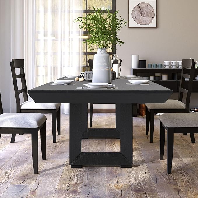 98" Wood Dining Table Extendable Kitchen Table