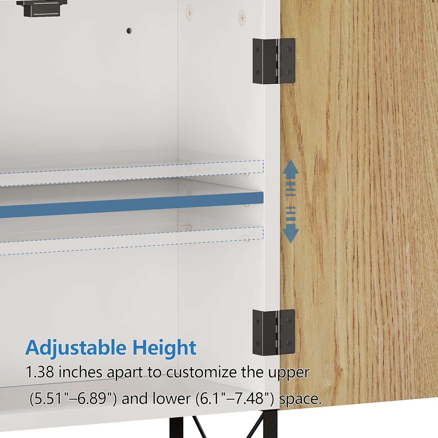 Fluted Bathroom Wall Medicine Cabinet - Hanging Bathroom Wall Mounted Cabinet with Towel Bar