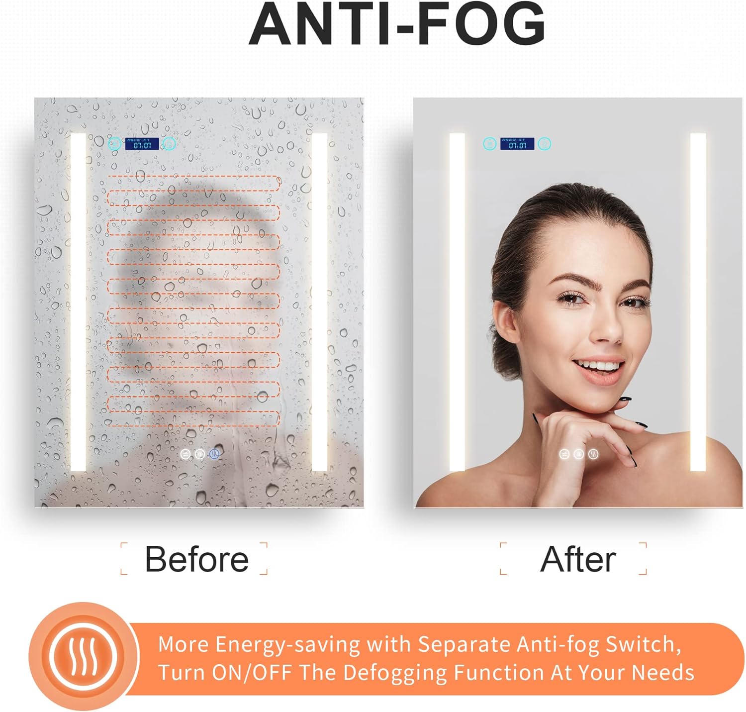 LED Mirror Medicine Cabinet with Lights,24x30 Lighted Bathroom Cabinet with Mirror