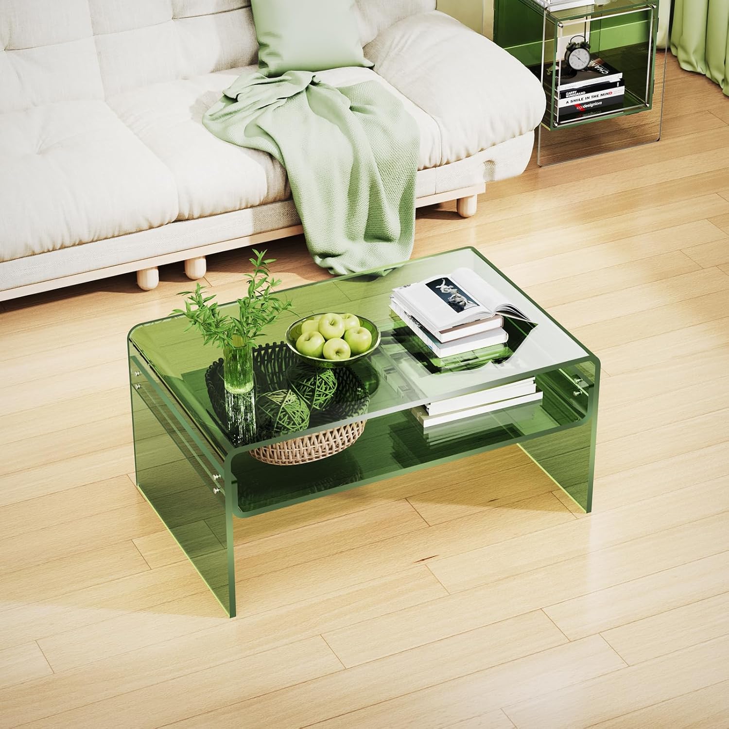 Acrylic Coffee Table for Living Room Clear Rectangle Lucite Table