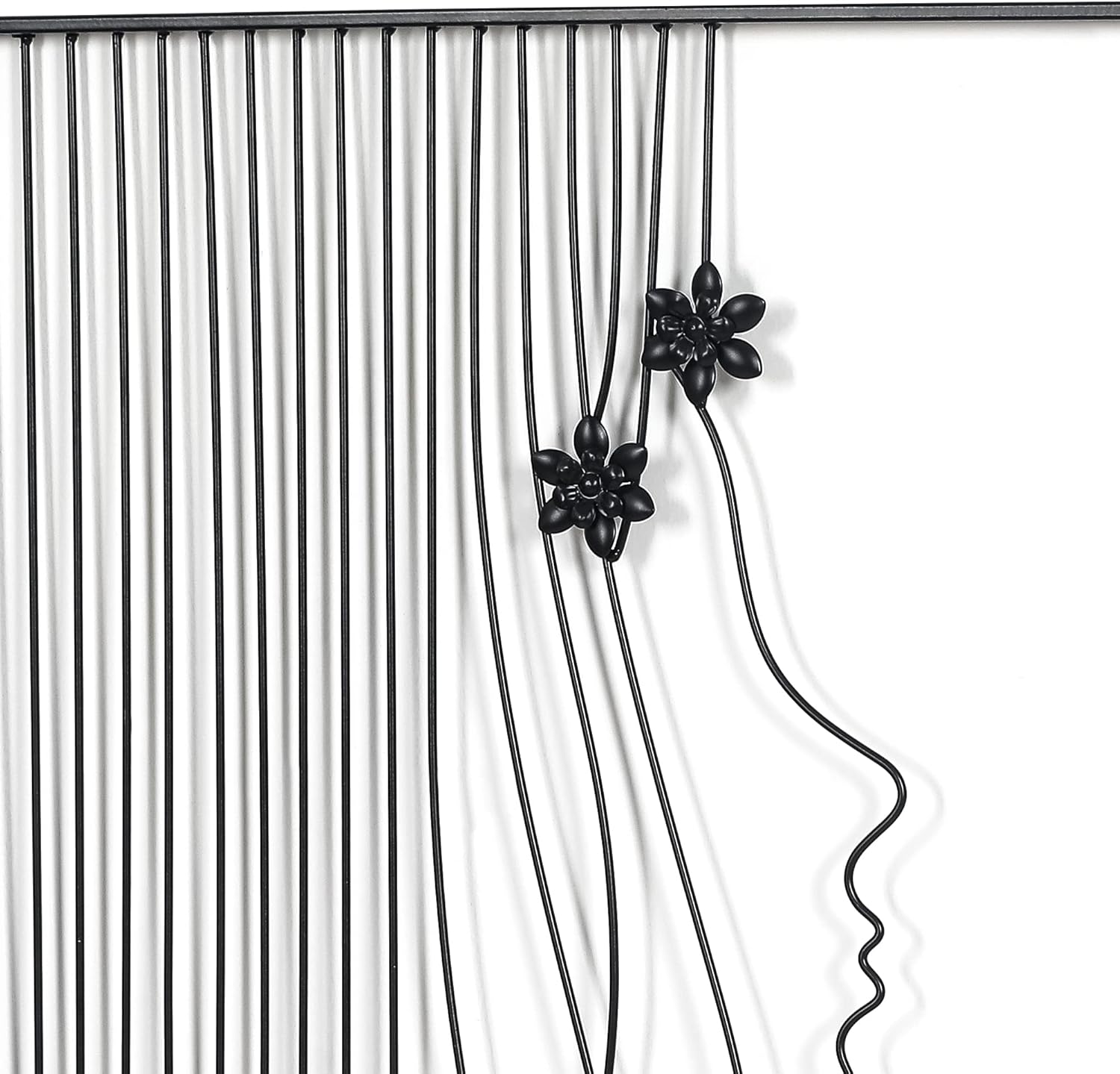 Minimalist Wall Decor Framed Abstract Wall Art, 19 x 23 inch Black Metal Line Home Decor