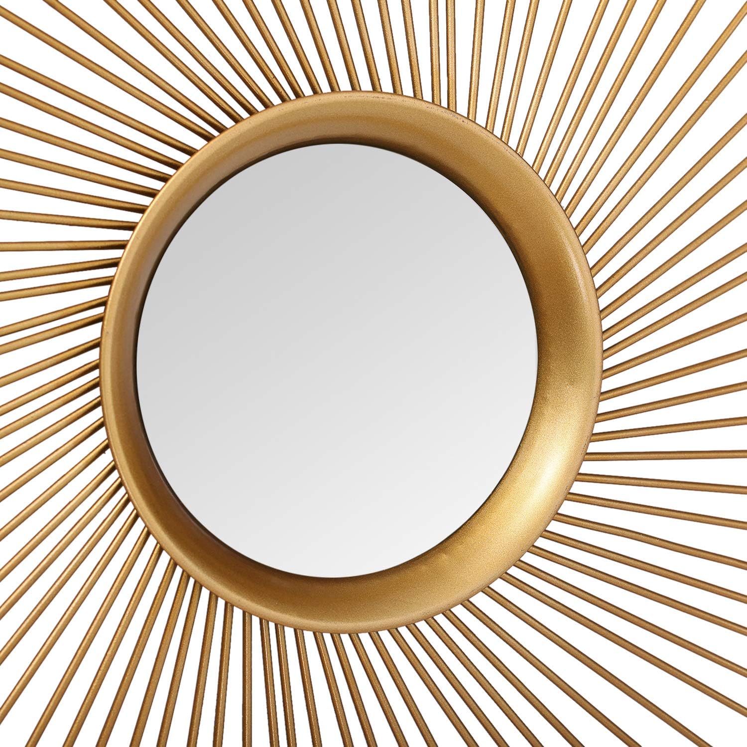 Sunburst Gold Mirrors 24.6" for Wall, Large Metal Decorative Entry Wall-Mounted Mirrors