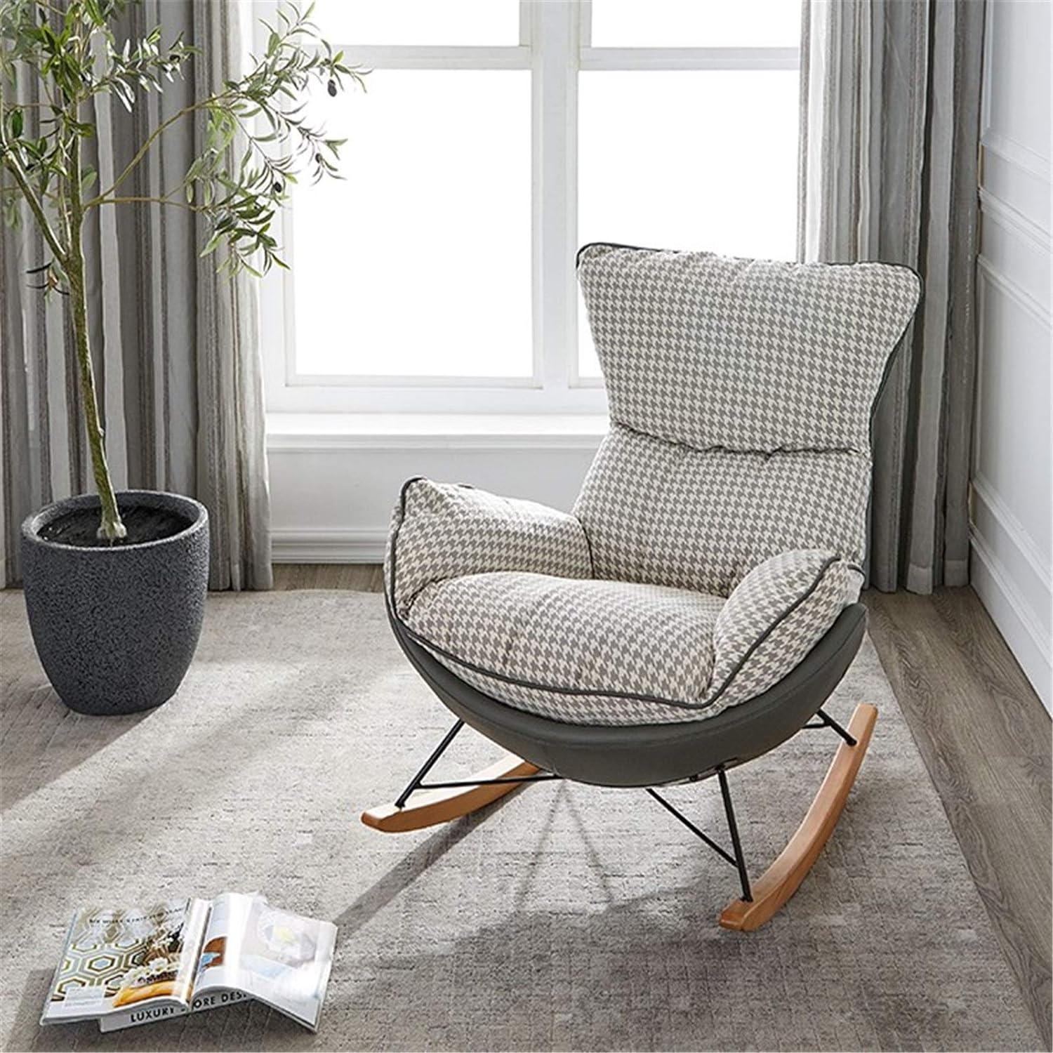 Rocking Chair Nordic Simple Rocking Chair Lazy Leisure Backrest Balcony Single Chair