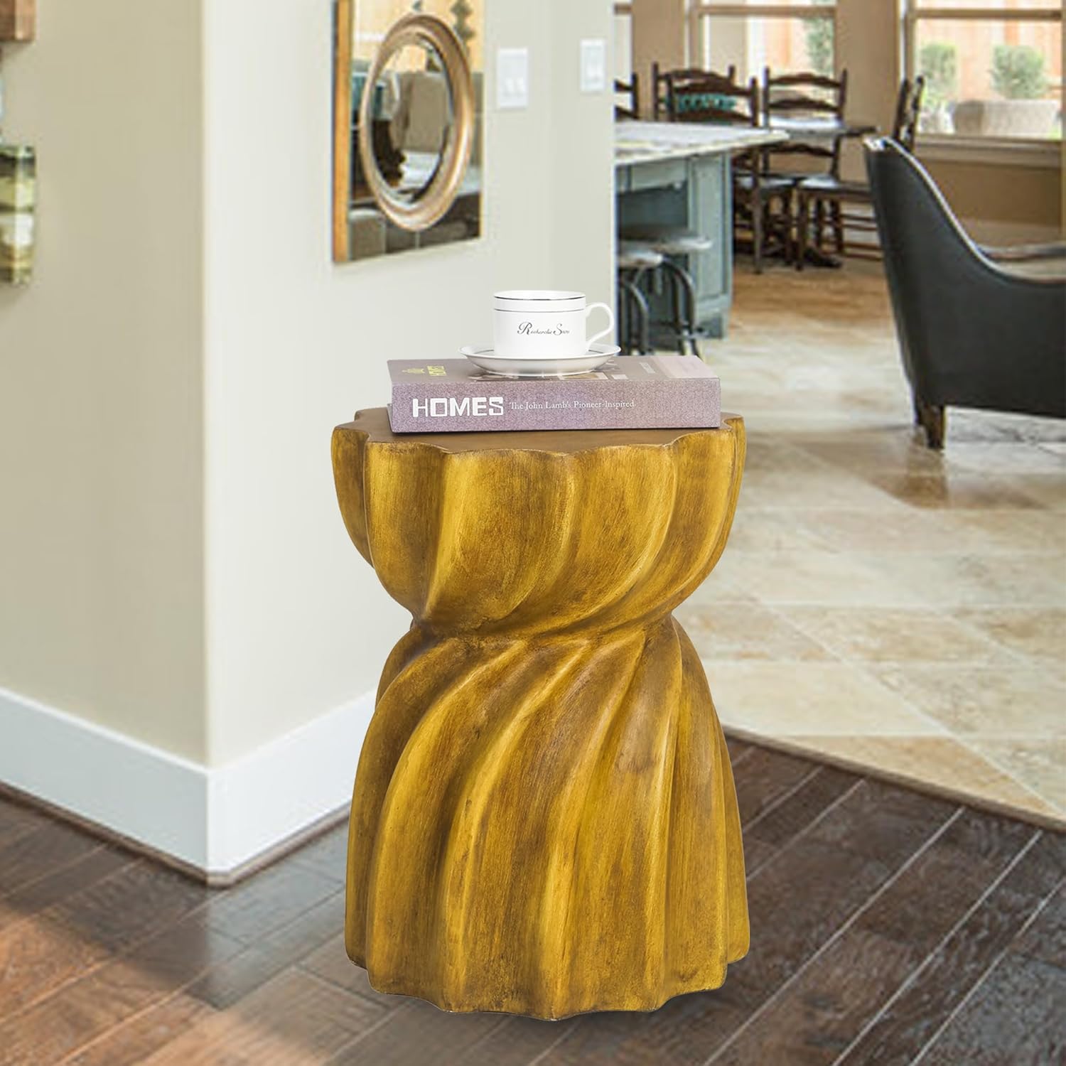 18.9" H Concrete Side Table for Outdoor, Modern Accent End Coffee Table