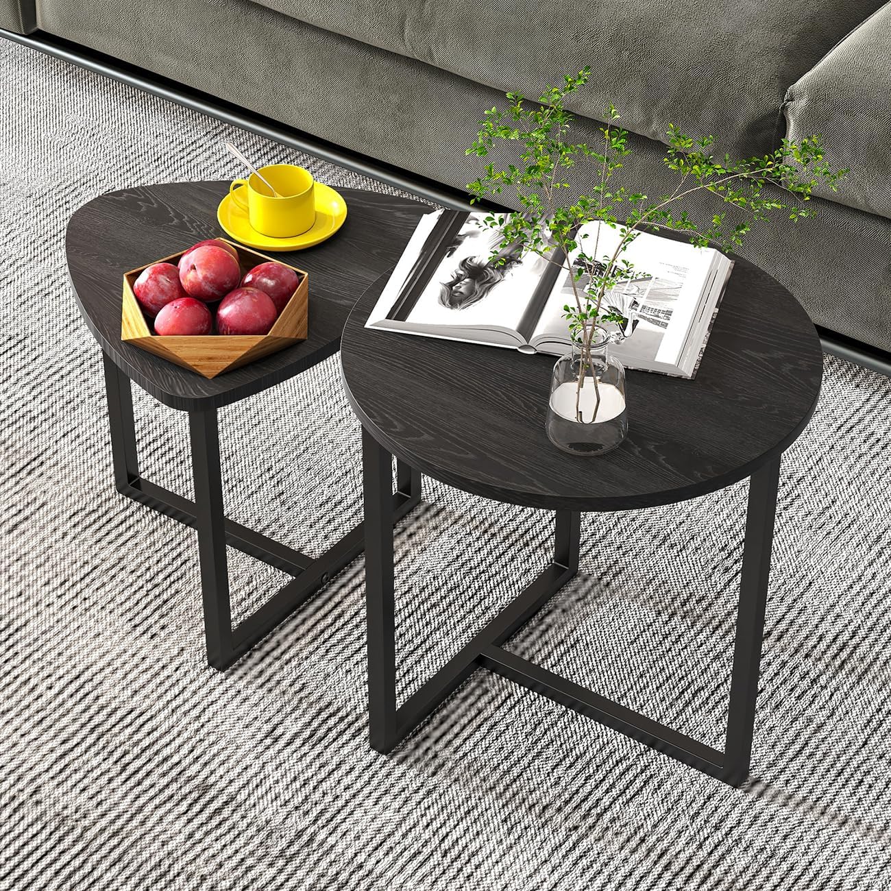 Coffee Table Side Tables End Tables Living Room Set of 2