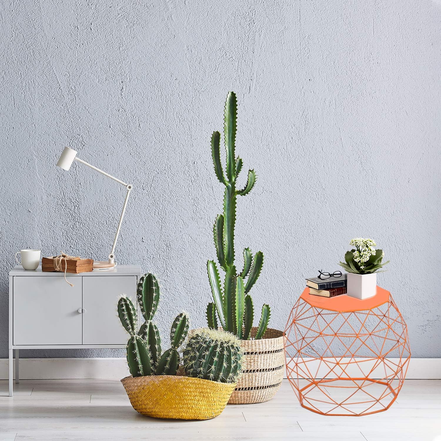 18-inch Home Garden Wire Round Metal Stool, Decorative Accent Display Plant Stand