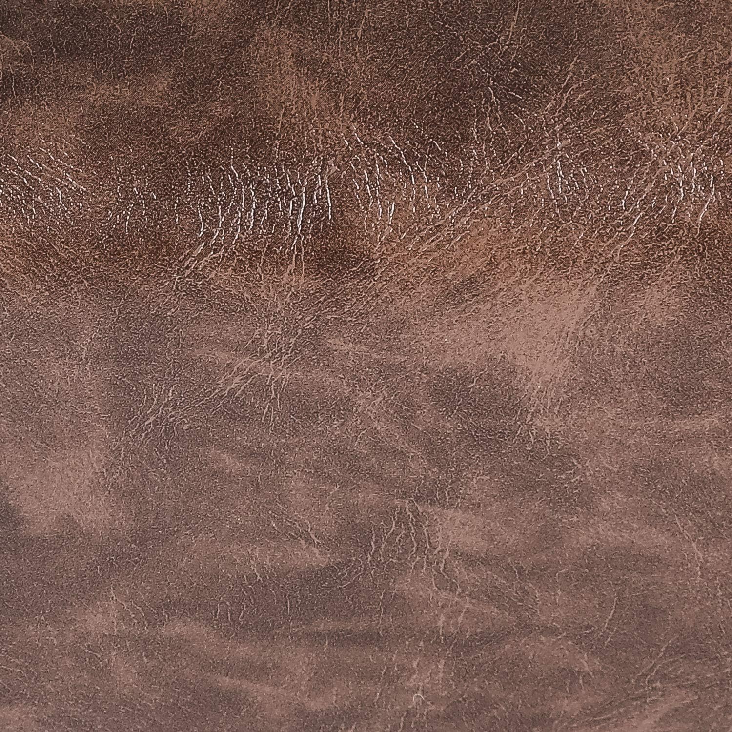 15’’ Small Ottoman Footstools- Waterproof Brown Distressed Faux Leather