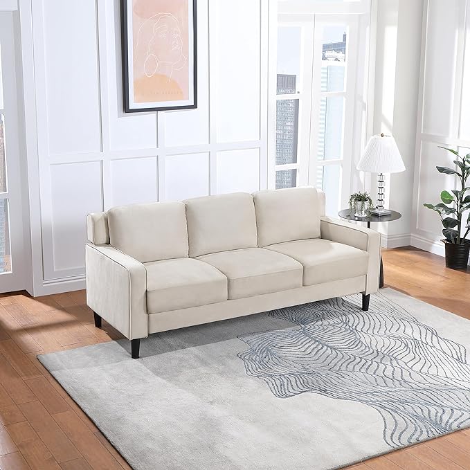 Pull Out Sofa Bed Sectional Couch, Beige