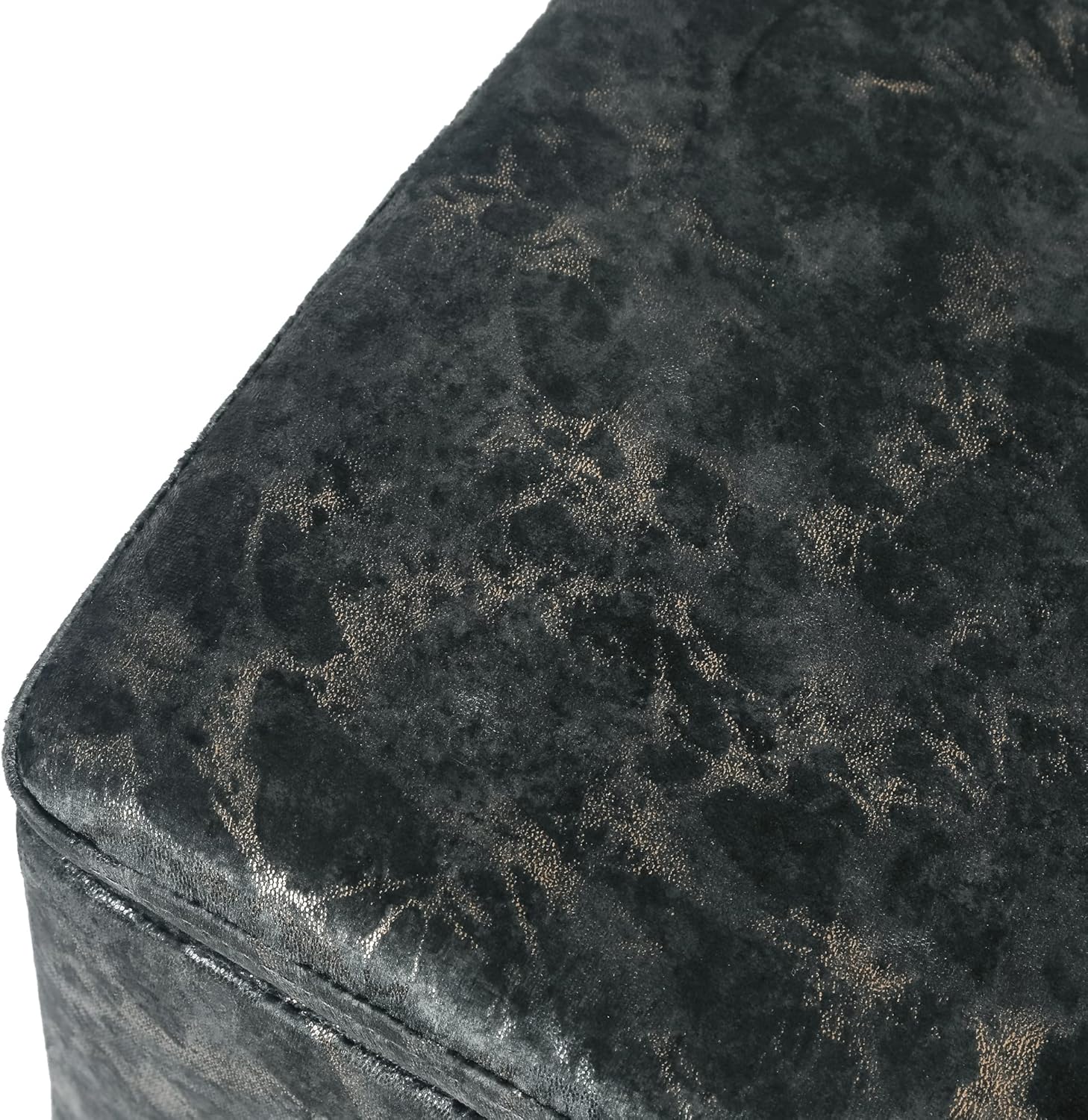 Upholstered Tufted Square Storage Ottomans, Grey Marble Modern Velvet Footrest Ottomans with Storage