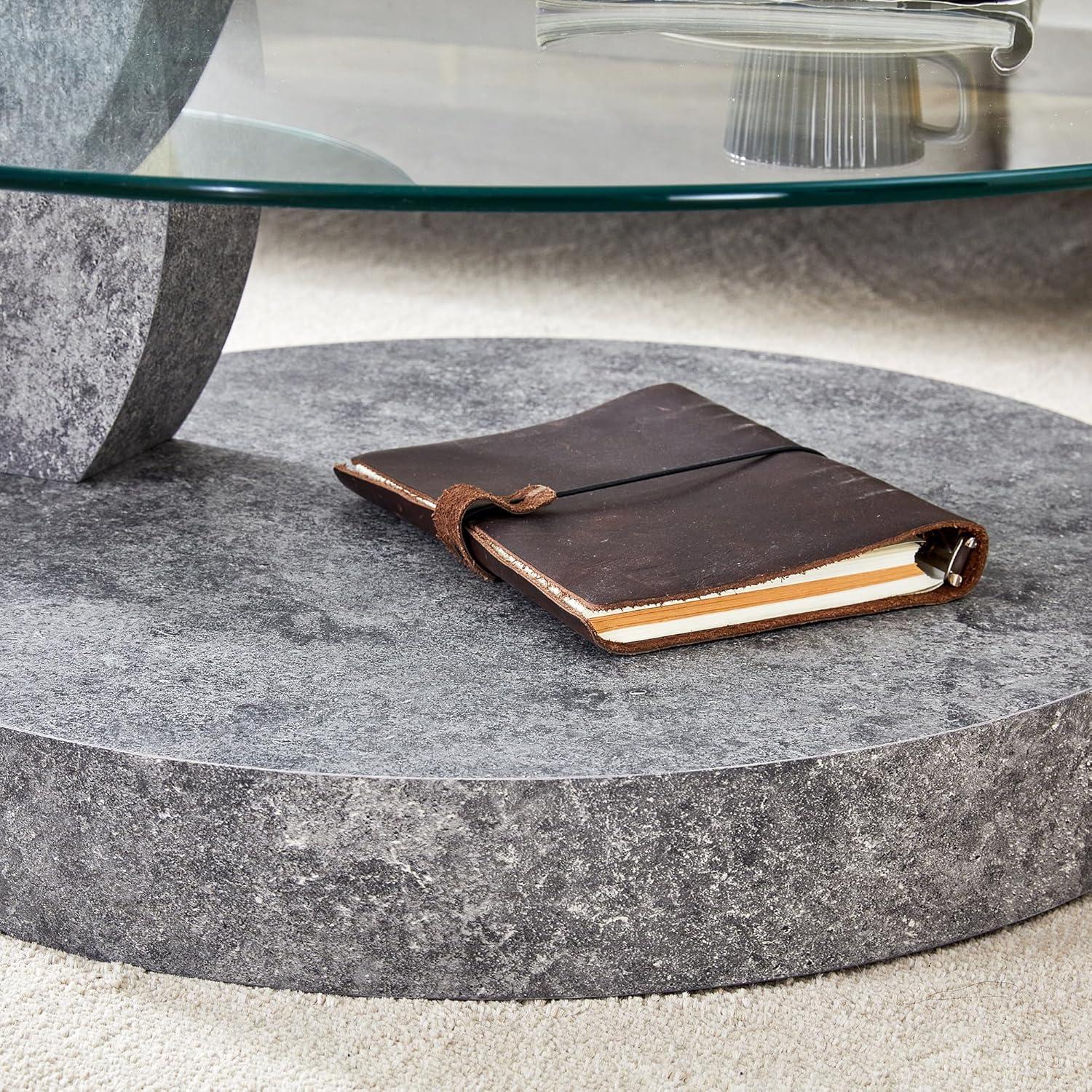 Glass Coffee Tables Round Coffee Tables for Living Room Modern 3 Tier