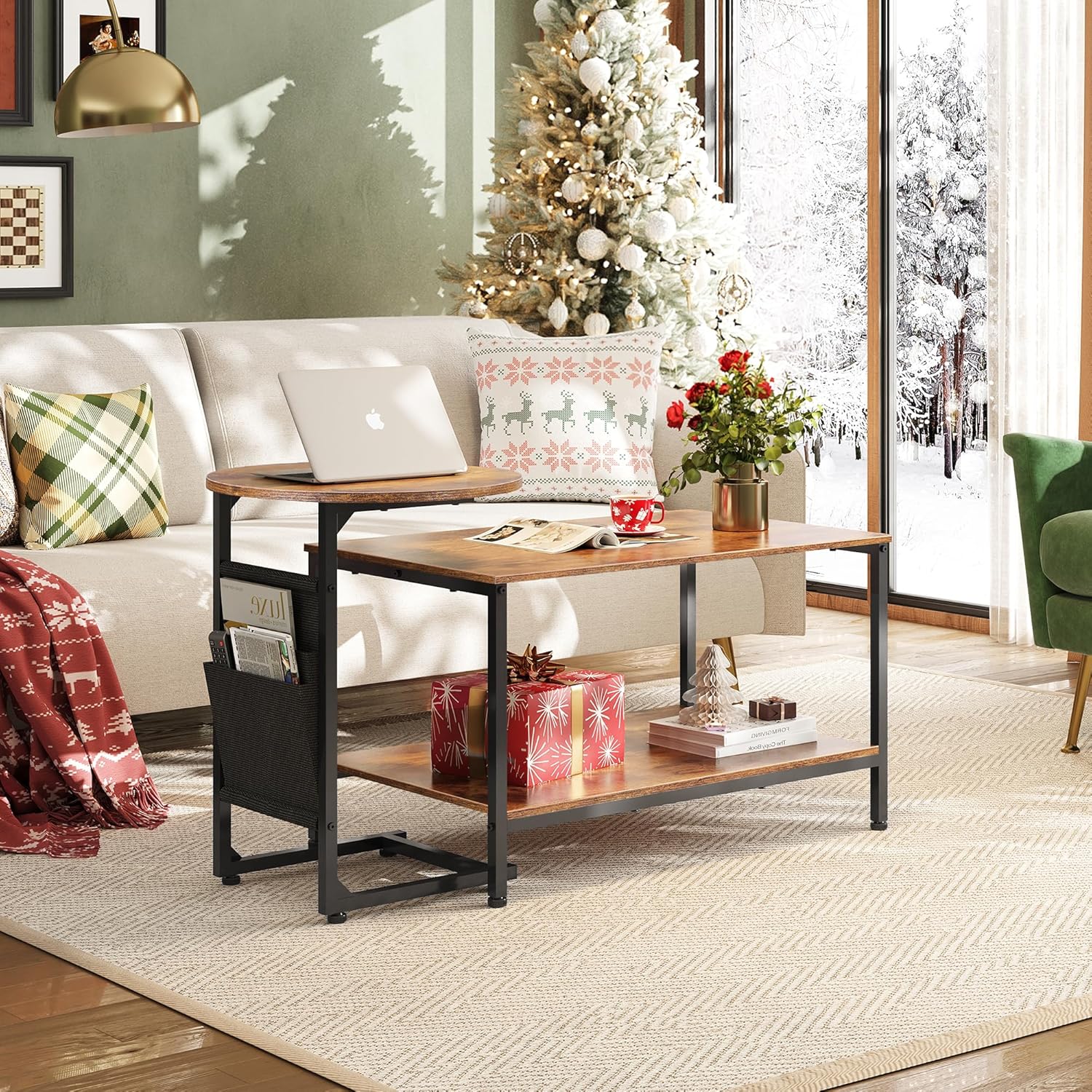 Coffee Table, 31.3" and 18.7" Small Coffee Tables for Living Room