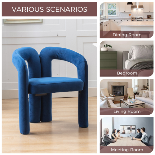 JPJPUU Contemporary Designed Velvet Fabric Upholstered Accent/Dining Chair /Barrel Side Chairs Kitchen Armchair