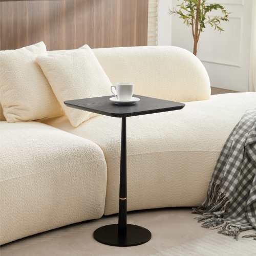 JPJPUU MDF with metal feet, square, located in living space and lounge area, coffee table, computer desk, black, 15.74"D x23.77"H