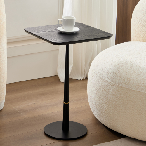 JPJPUU MDF with metal feet, square, located in living space and lounge area, coffee table, computer desk, black, 15.74"D x23.77"H