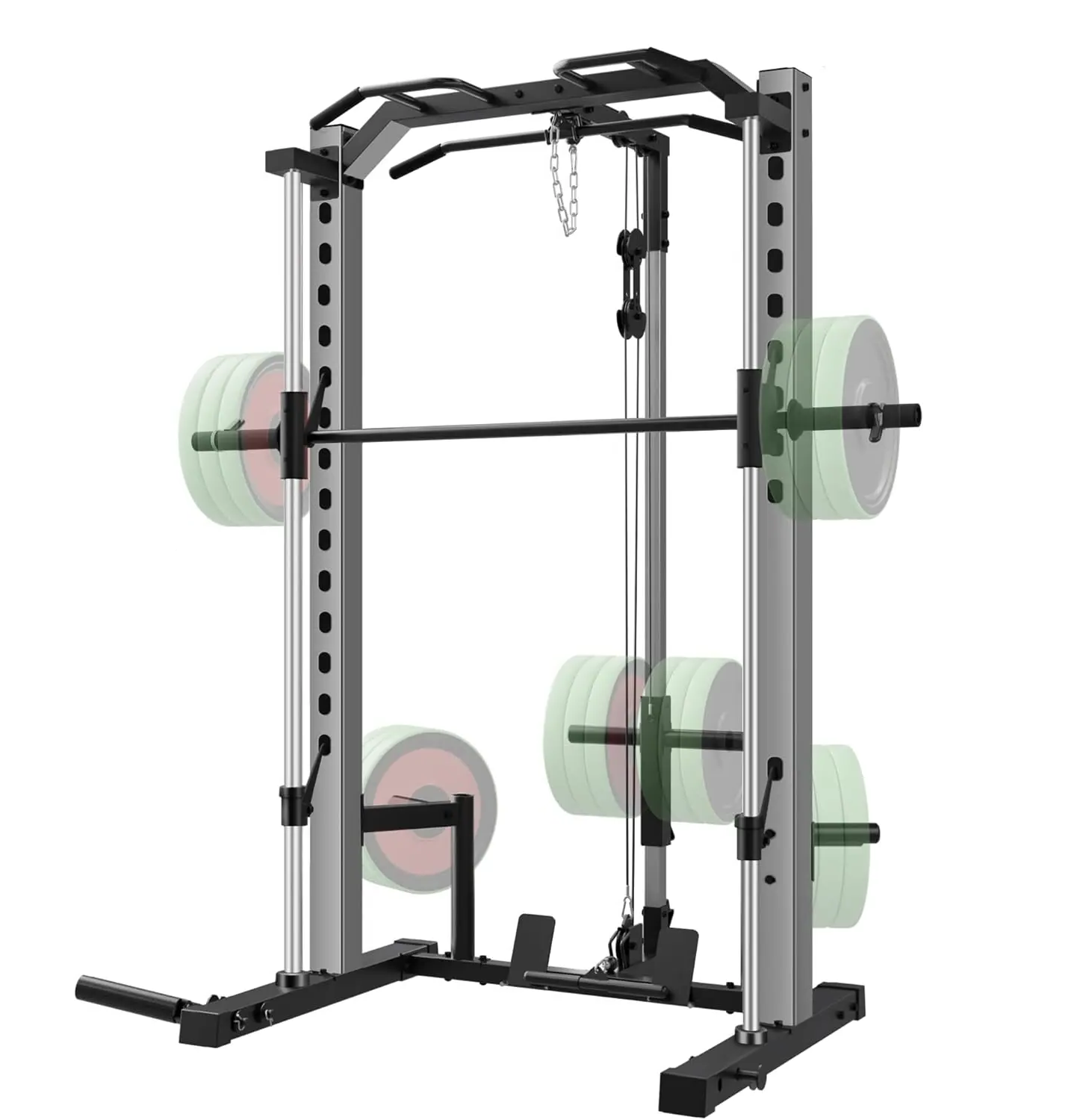 OPPSDECOR All-in-One Adjustable Smith Machine with LAT-Pull Down