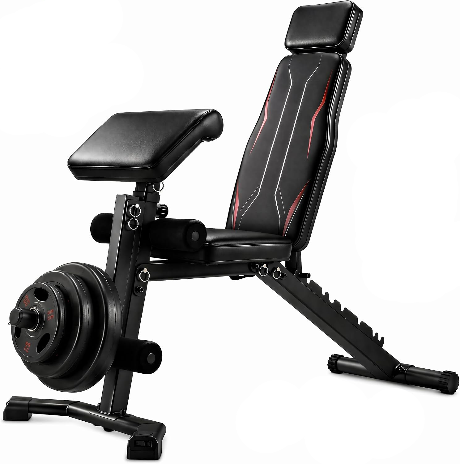 OPPSDECOR Adjustable Weight Bench with Leg Extension and Leg Curl