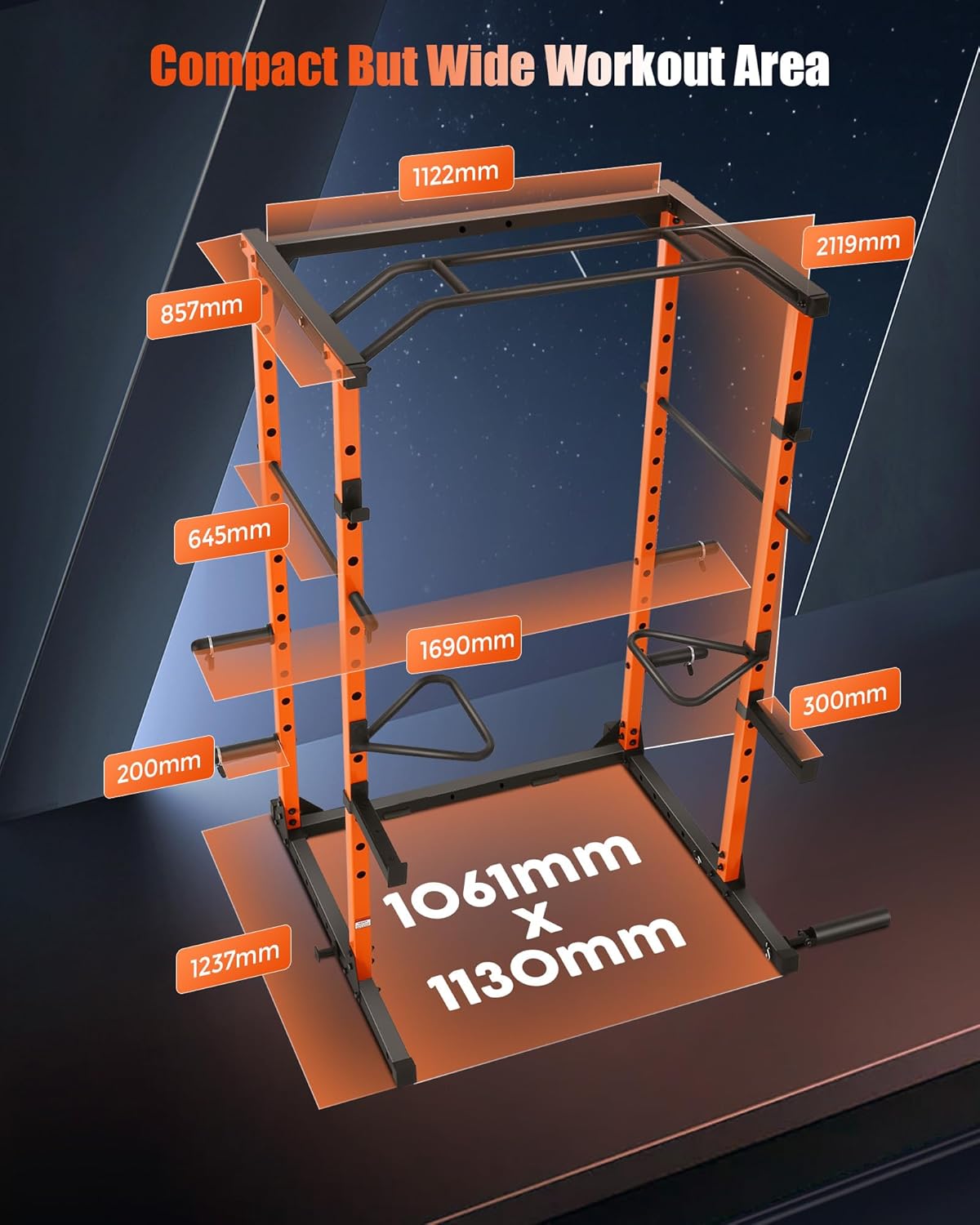 OPPSDECOR Power Cage, Multi-Function Power Rack with Adjustable Cable Pulley System