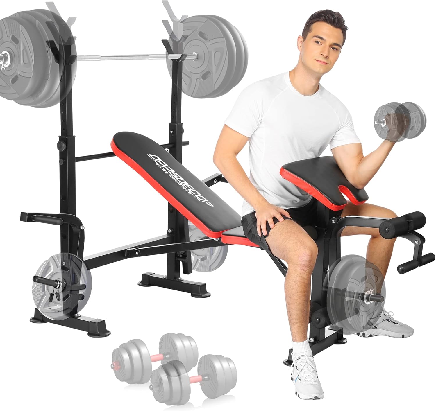 OPPSDECOR 600lbs 6 in 1 Weight Bench Set
