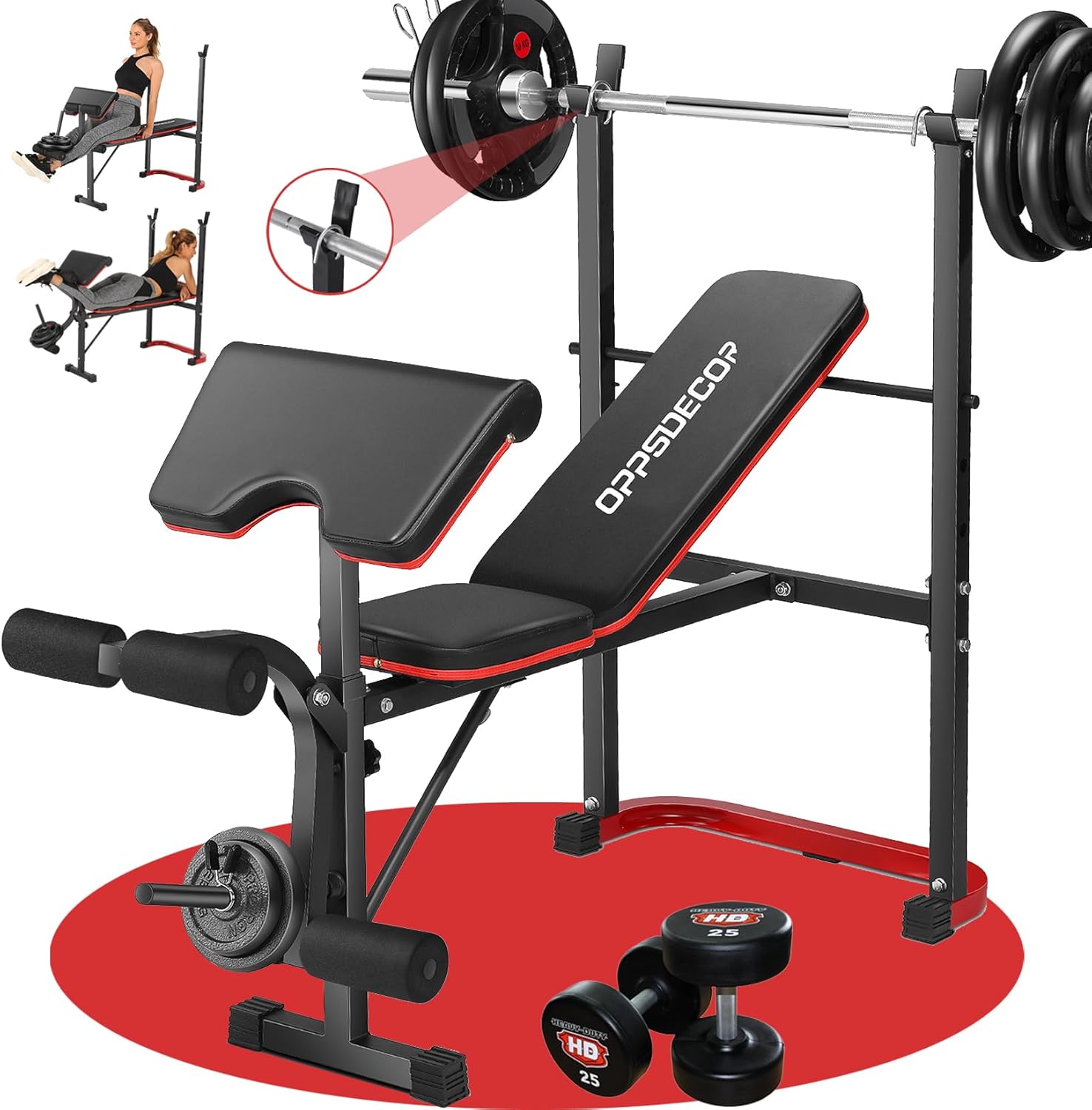 Standard Weight Bench Set with Leg Extension and Leg Curl