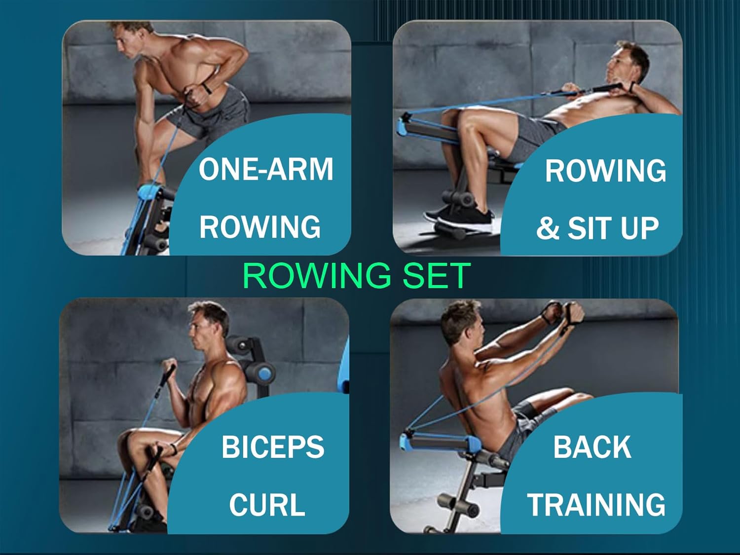 OPPSDECOR 6 in 1 Weight Bench Set with Squat Rack Foldable Adjustable Bench Press Set