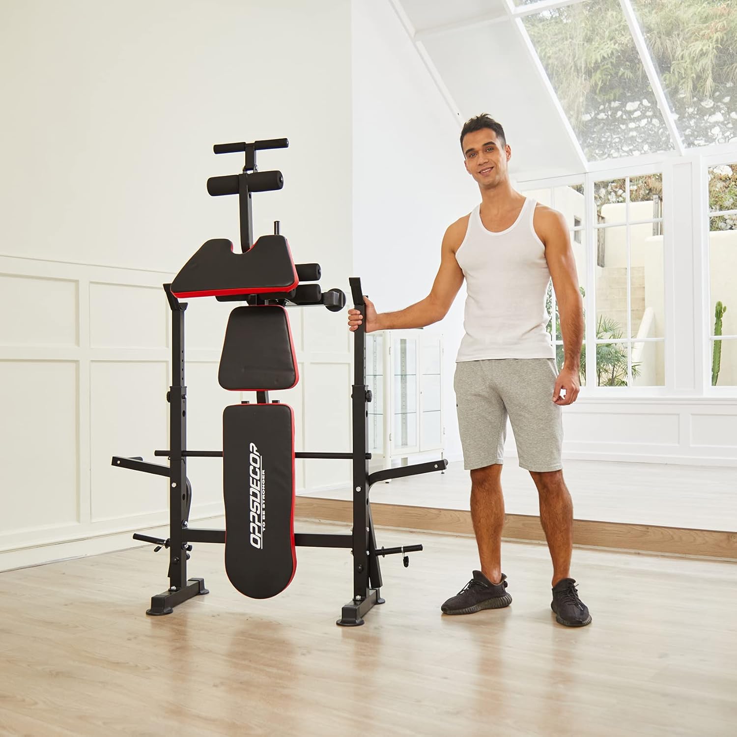 OPPSDECOR 600lbs 6 in 1 Weight Bench Set