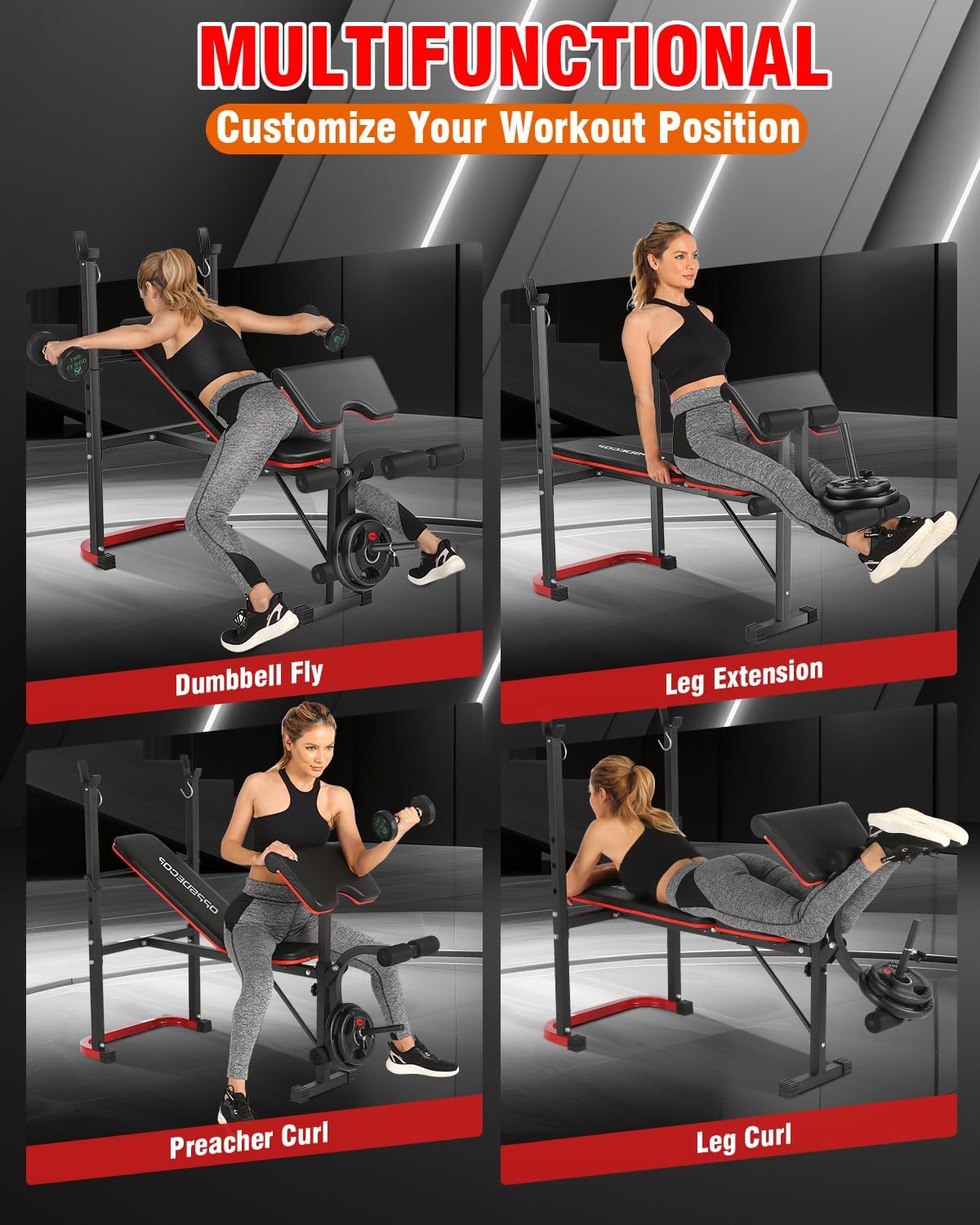 Standard Weight Bench Set with Leg Extension and Leg Curl