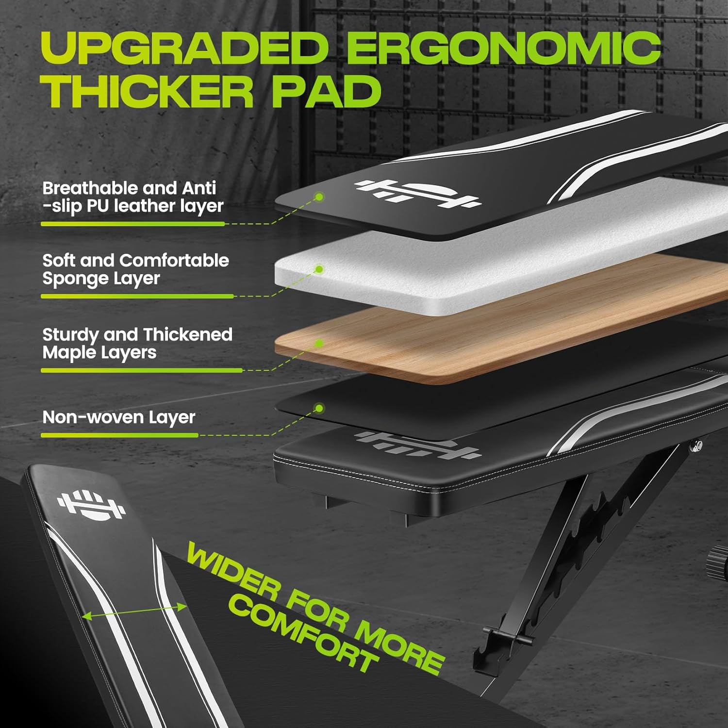 OPPSDECOR Weight Bench for Home Gym, Fast Foldable Workout Bench Press for Home Gym Full Body Strength Training