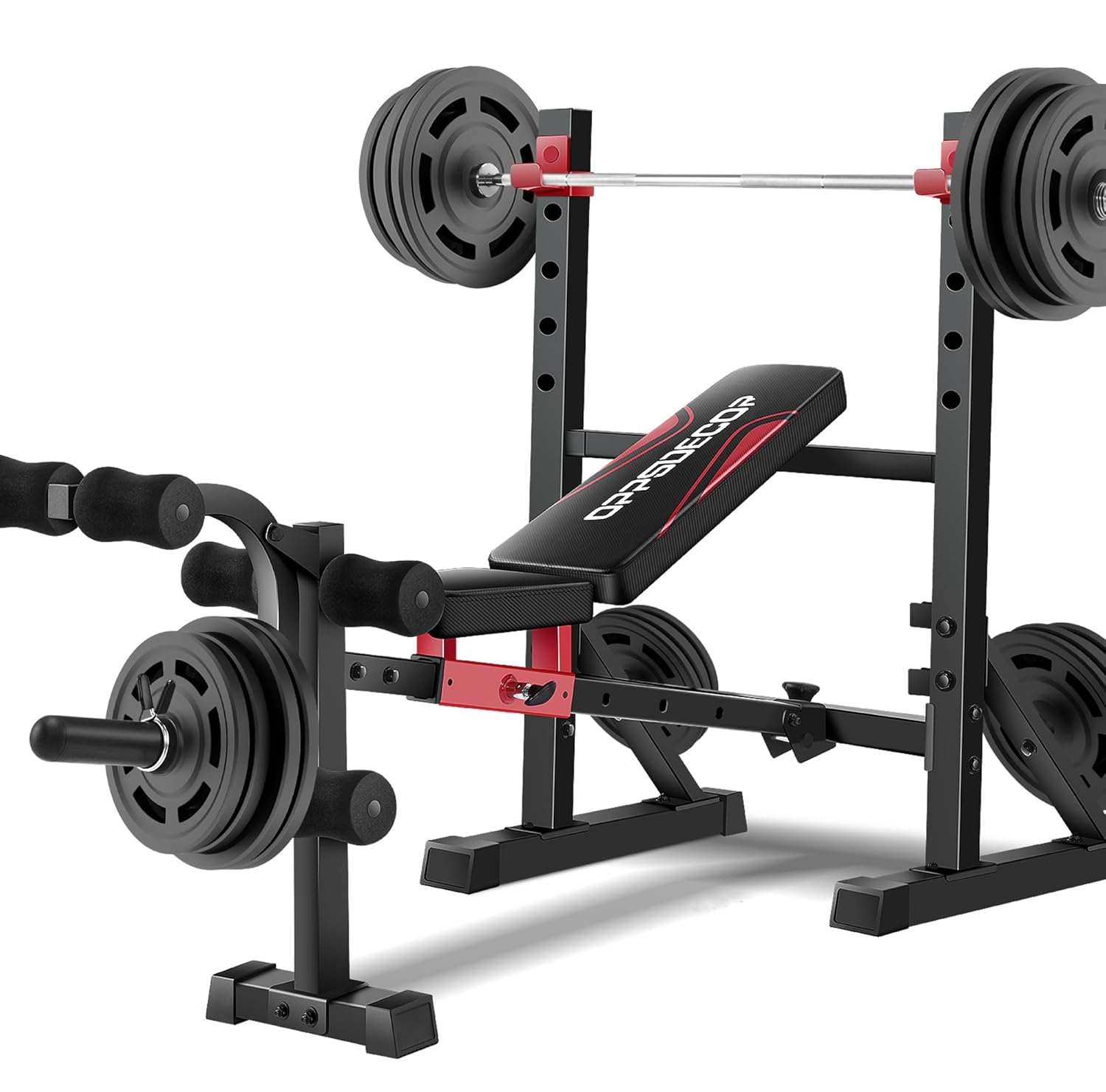 OPPSDECOR 900LBS Olympic Weight Bench Set with Squat Rack Professional Incline Bench Press