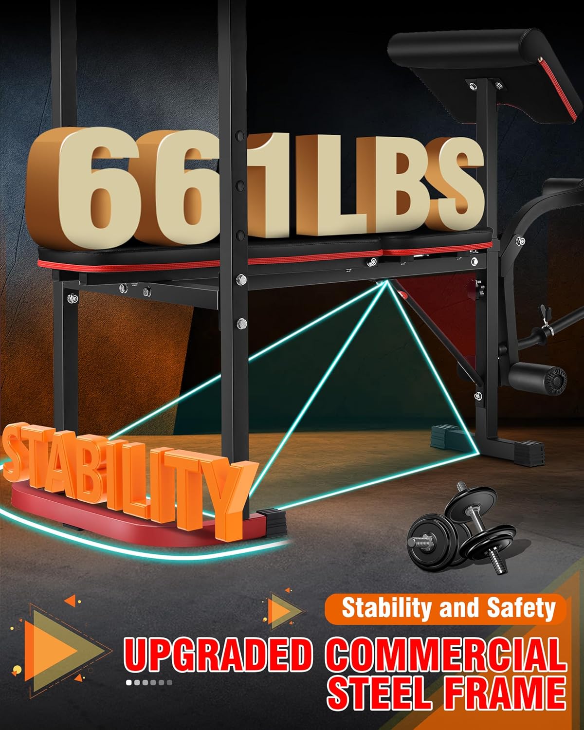 Standard Weight Bench Set with Leg Extension and Leg Curl