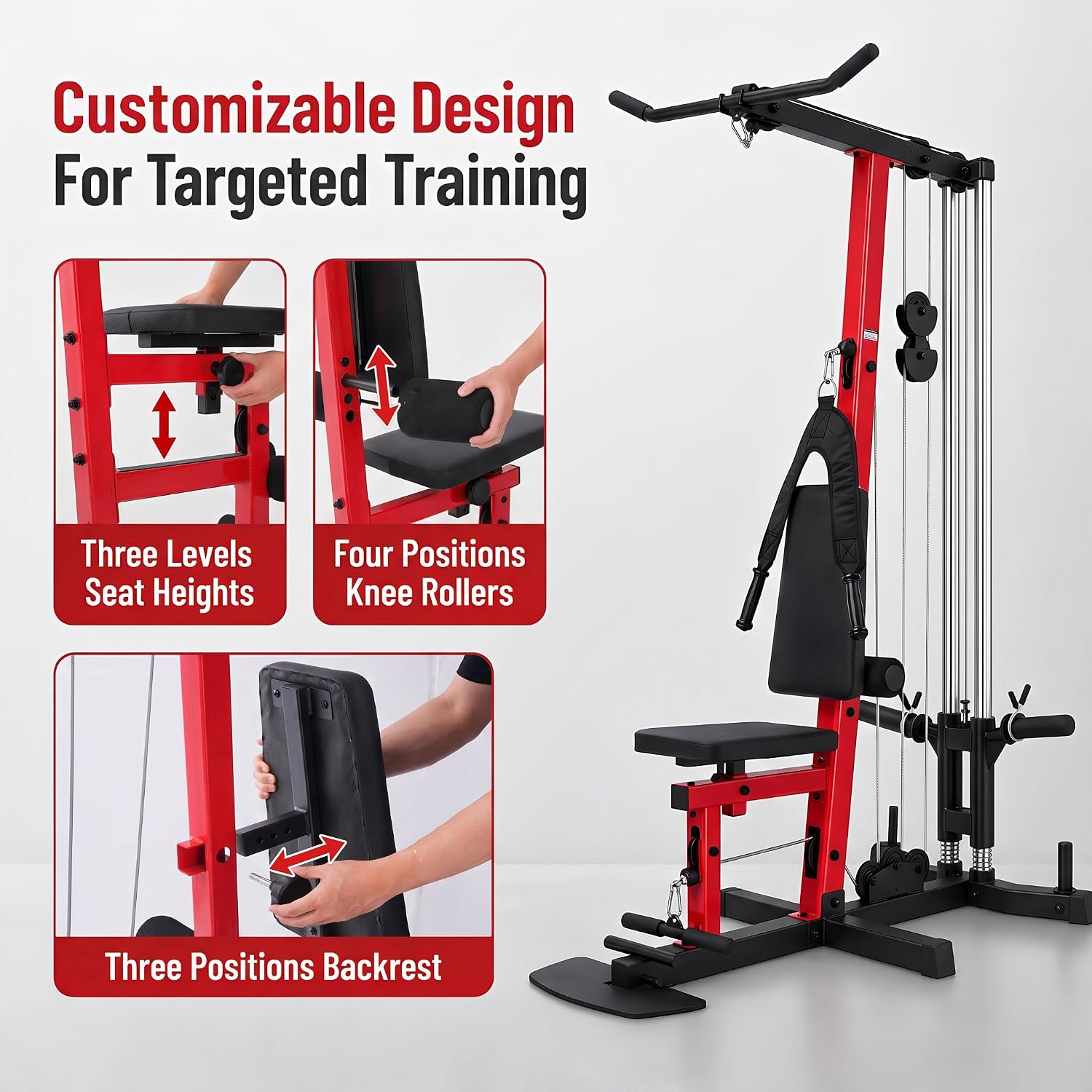 OPPSDECOR All in One Home Gym, LAT Pulldown Cable Pulley Workout Station