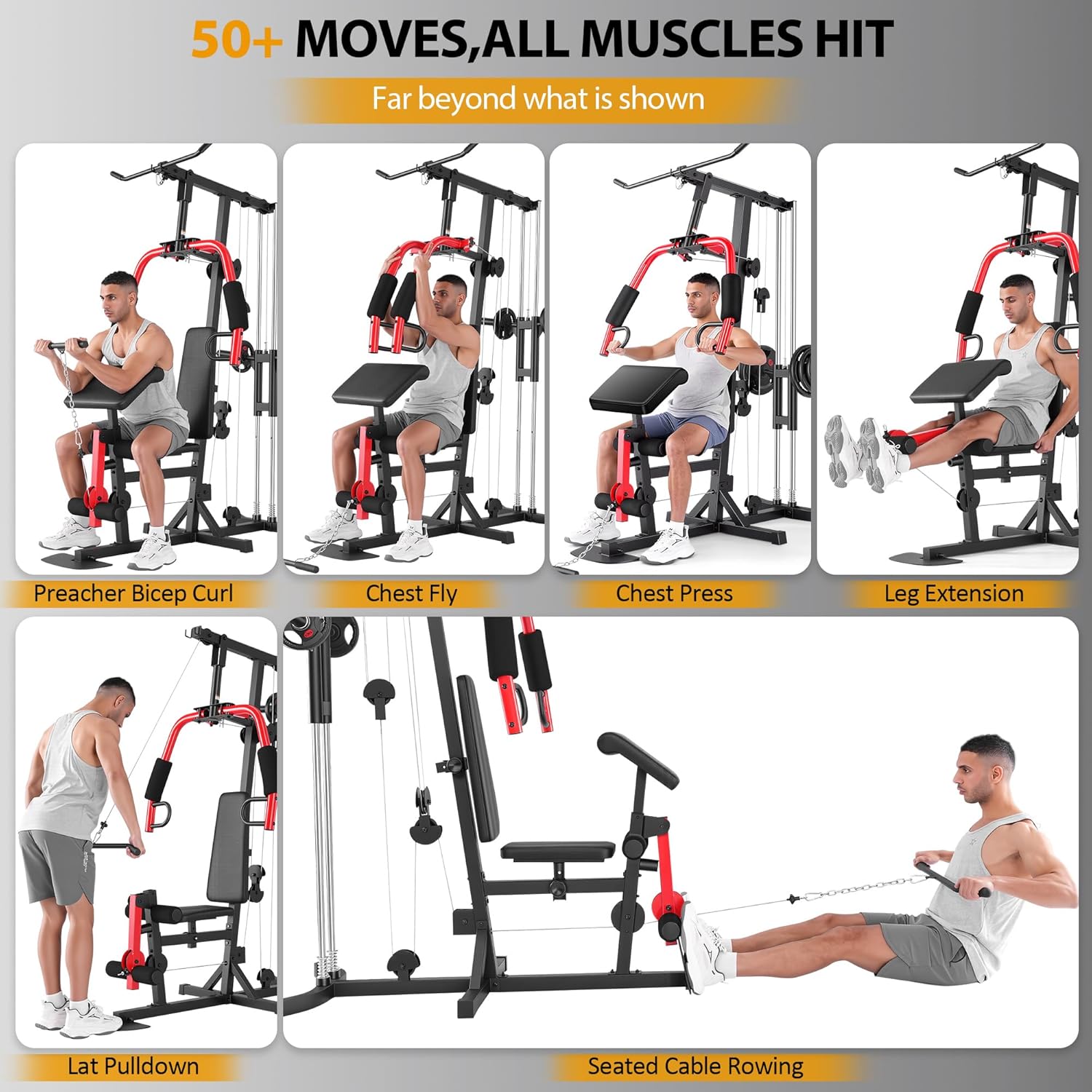 OPPSDECOR 3.0 Home Gym Equipment, All in One Workout Station with Pulley System & Seated Rowing-oppsdecor