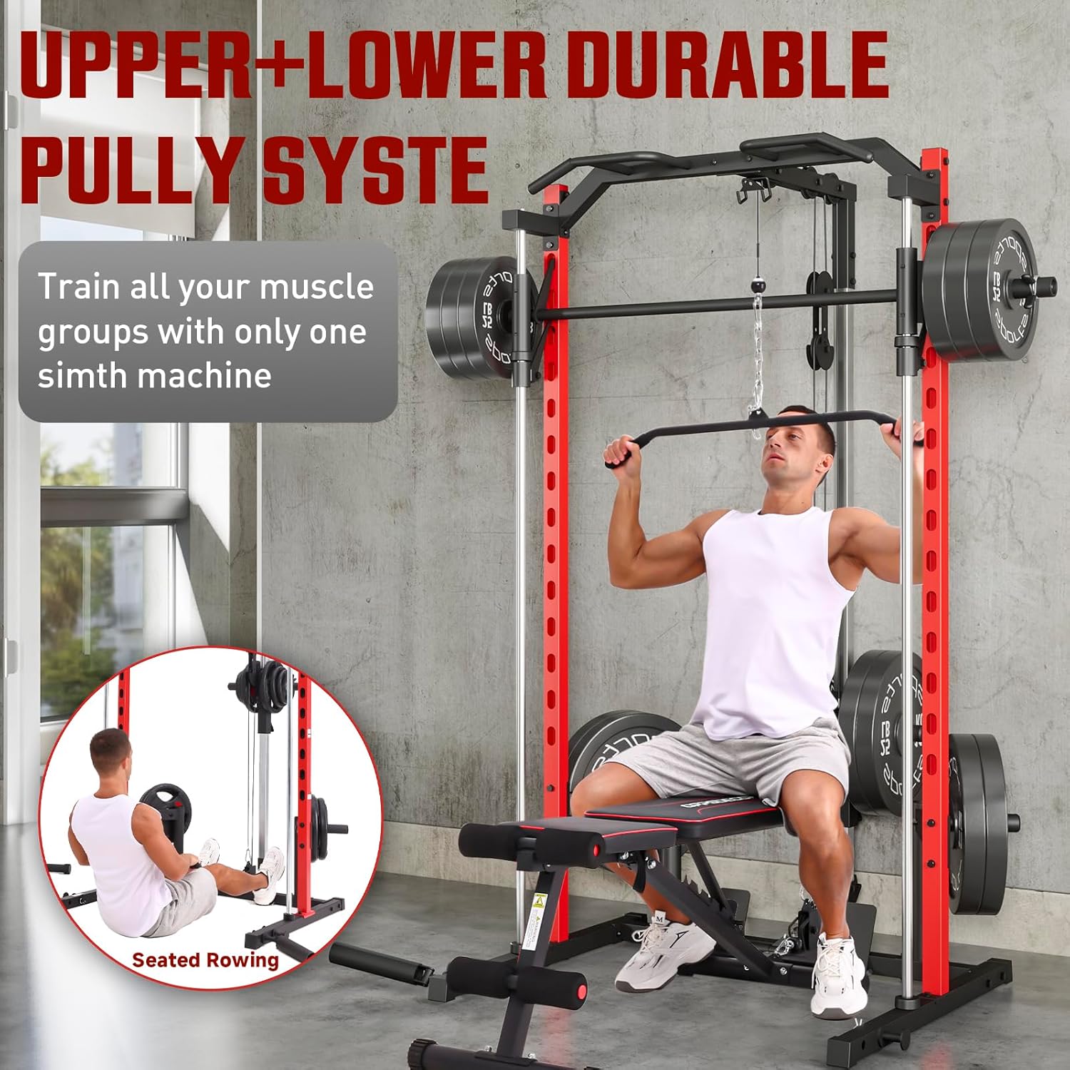OPPSDECOR All-in-One Adjustable Smith Machine