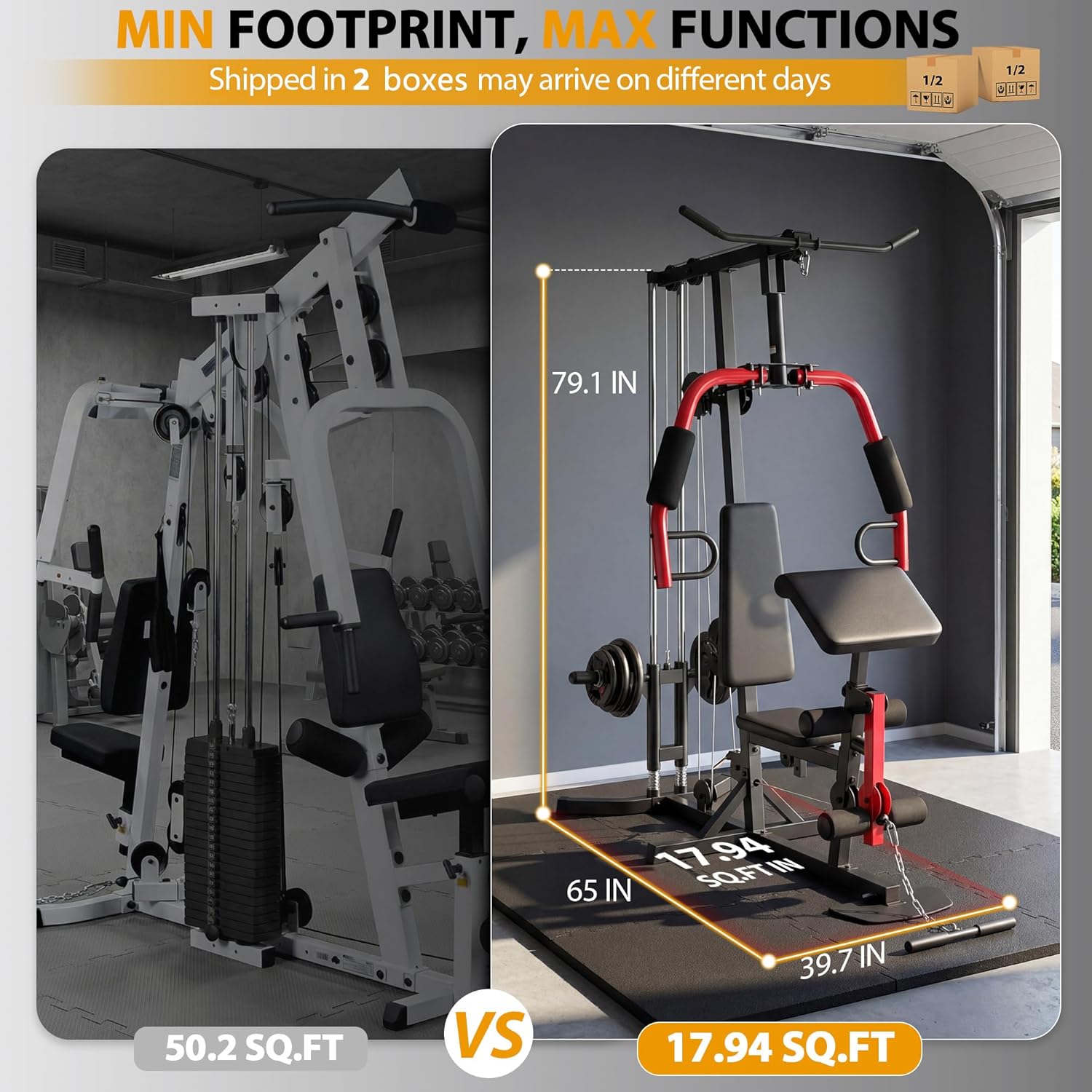 OPPSDECOR 3.0 Home Gym Equipment, All in One Workout Station with Pulley System & Seated Rowing-oppsdecor