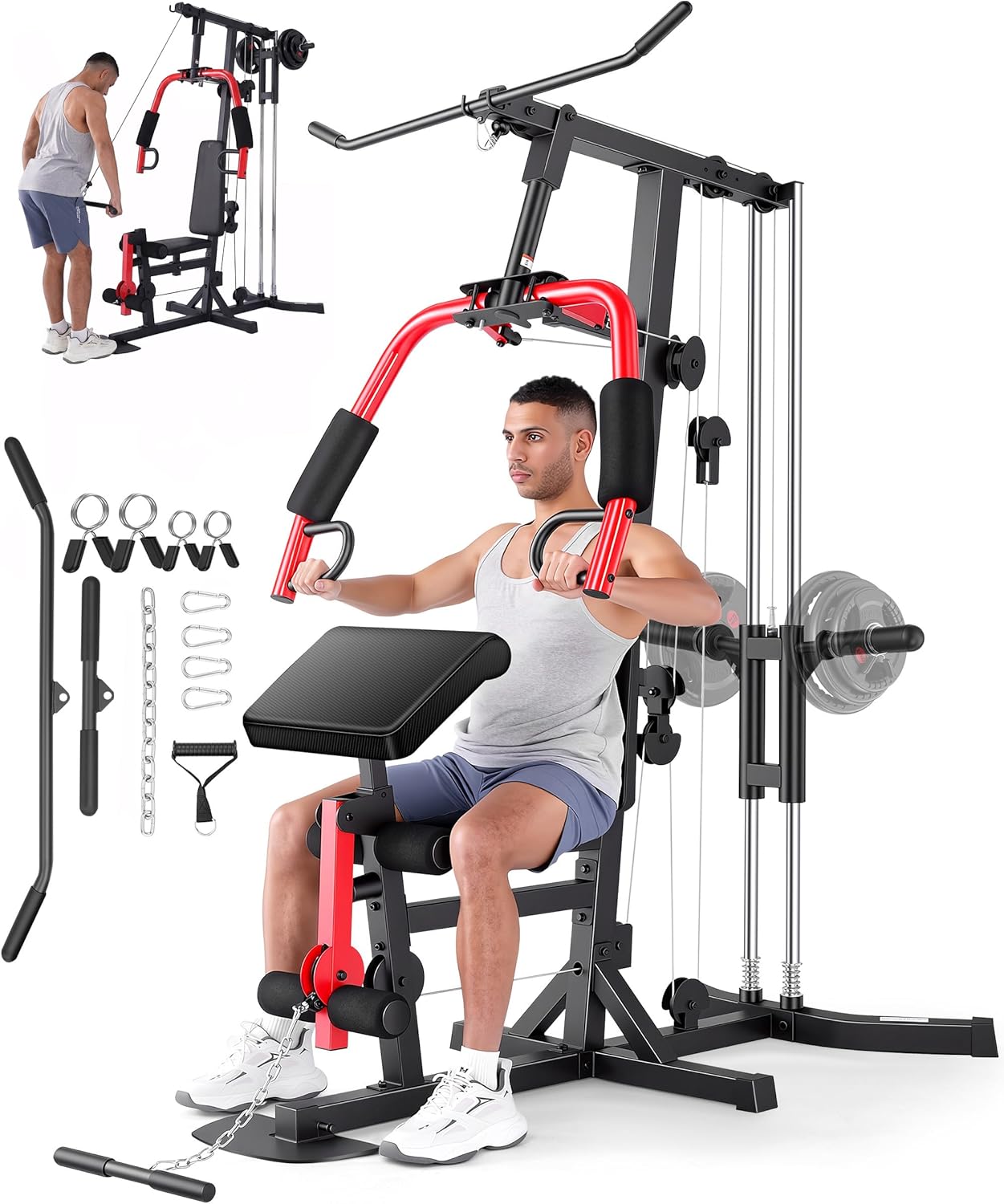 OPPSDECOR 3.0 Home Gym Equipment, All in One Workout Station with Pulley System & Seated Rowing-oppsdecor
