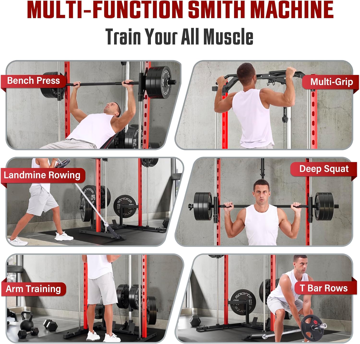 OPPSDECOR All-in-One Adjustable Smith Machine
