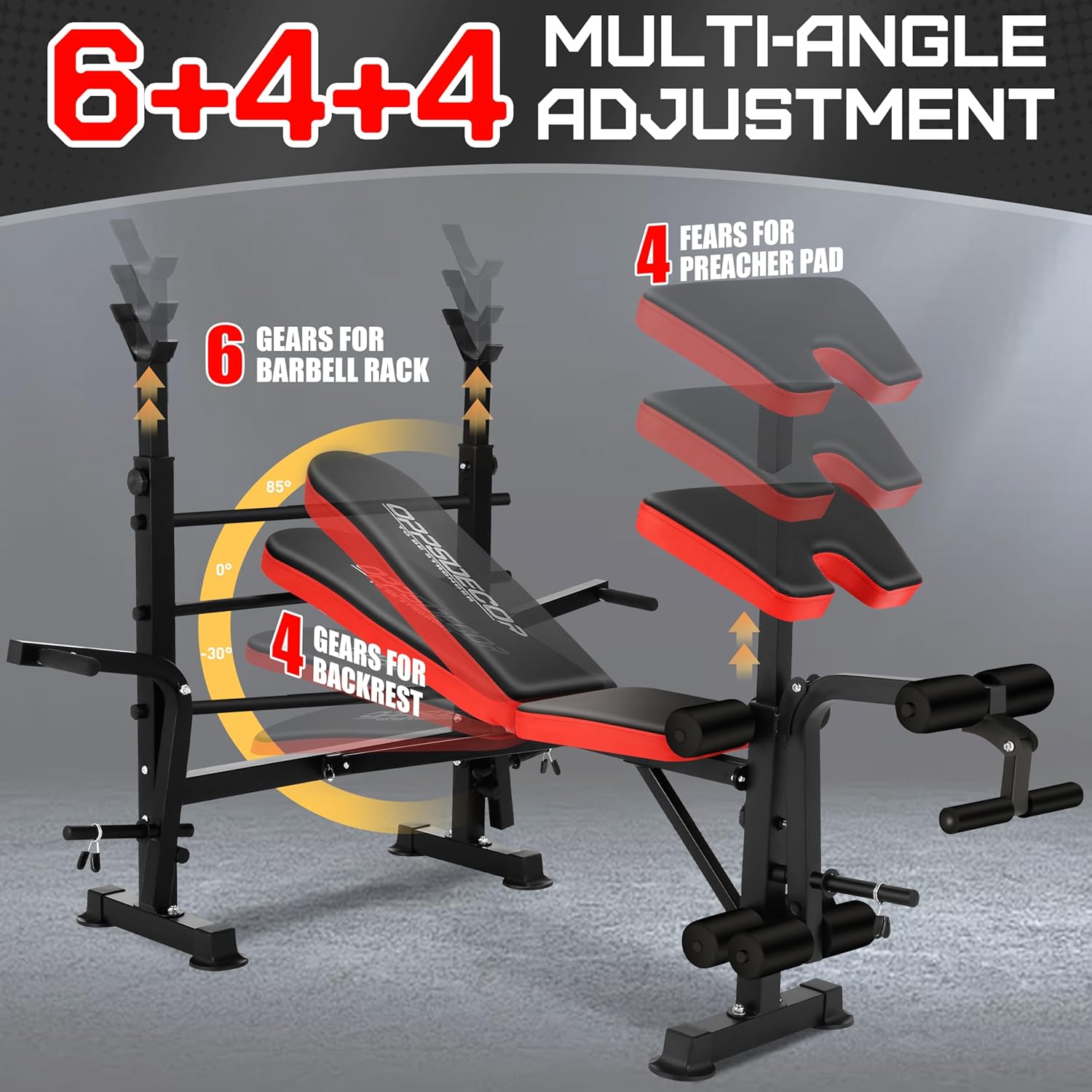 OPPSDECOR 600lbs 6 in 1 Weight Bench Set