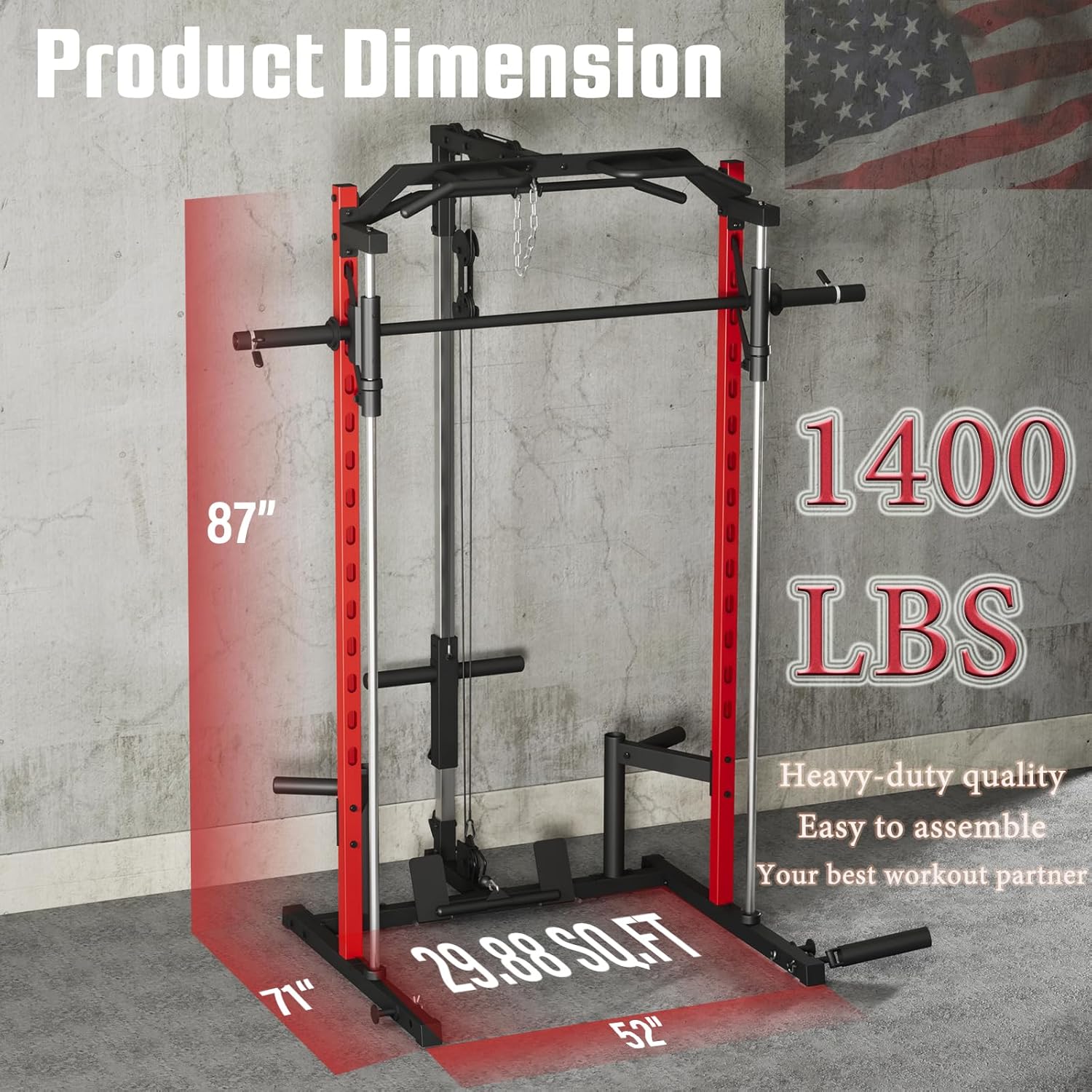 OPPSDECOR All-in-One Adjustable Smith Machine