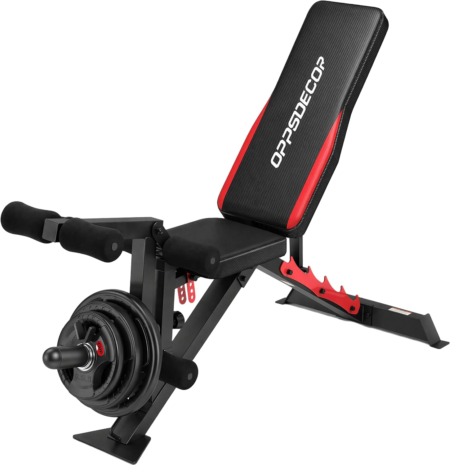 OPPSDECOR 1200LBS Adjustable Weight Bench with Wide-Range Leg Extension & Curl (Full ROM)