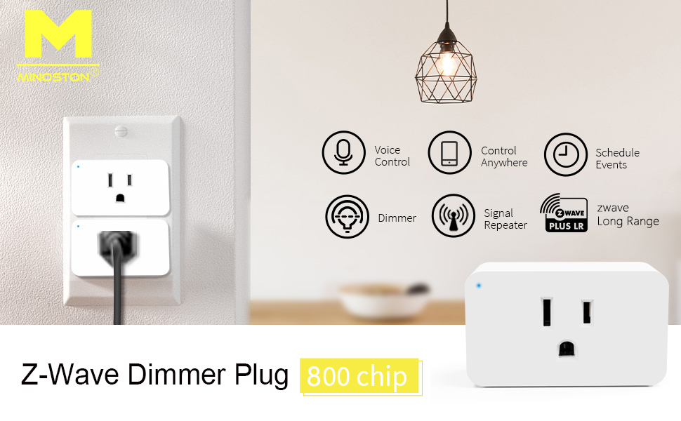Minoston Z-Wave 800 Series Dimmer Smart Plug for Indoor (MP31ZD)