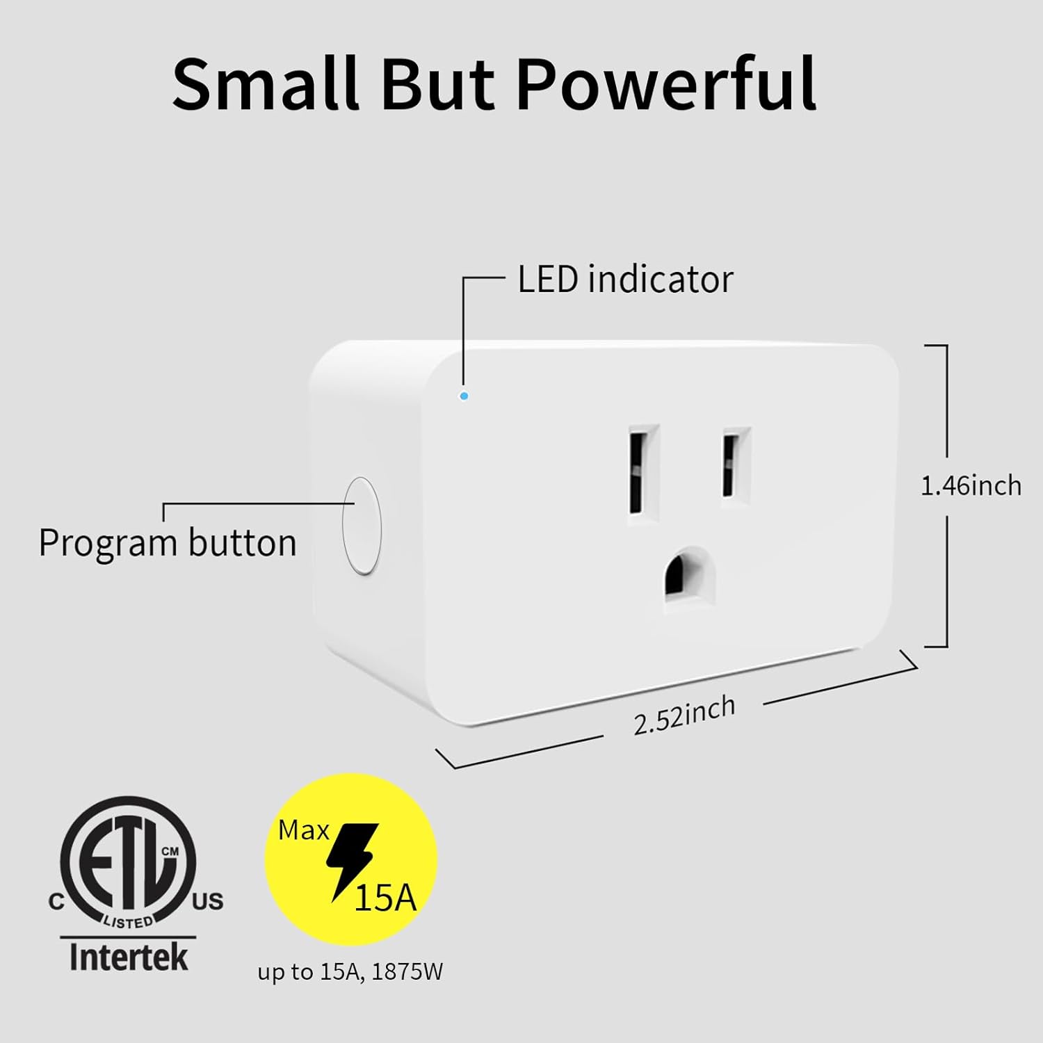 Minoston Z-Wave 800 Series Mini Smart Plug for Indoor (MP31Z)