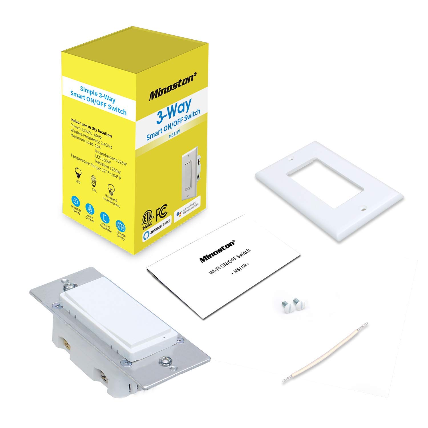 Minoston Wi-Fi 3-Way Smart Switch ON OFF Switch(MS11W) Minoston Wi-Fi 3-Way Smart Switch ON OFF Switch(MS11W)