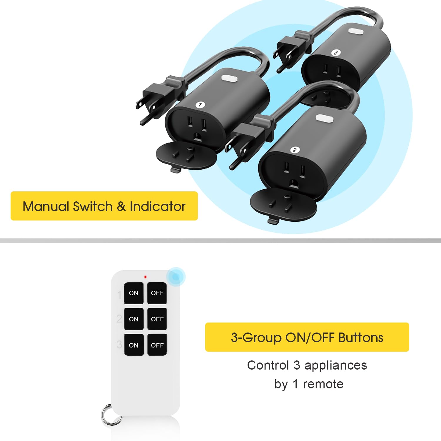 Minoston Outdoor Remote Control Outlet Plug (MP22R)