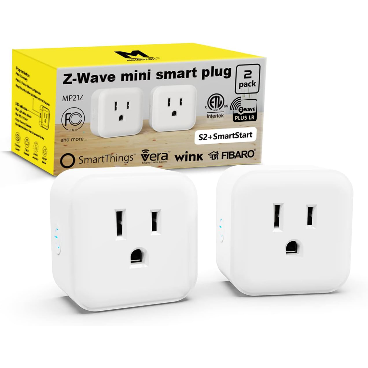 Z-Wave Plus Smart Outlet Plug (Pack of 2)